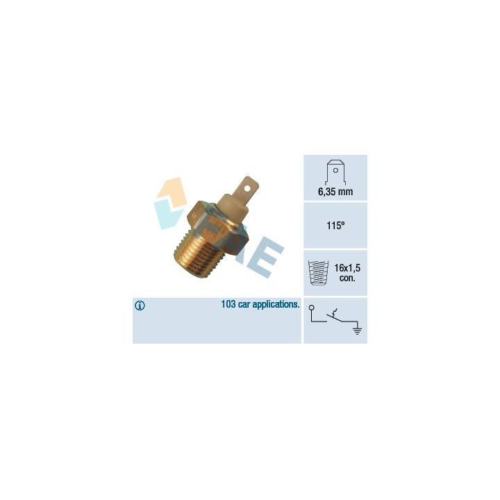 Temperatūros jungiklis, aušinimo skysčio įspėjimo lemputė FAE 35070
