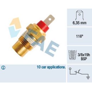 Temperatūros jungiklis, aušinimo skysčio įspėjimo lemputė FAE 35102