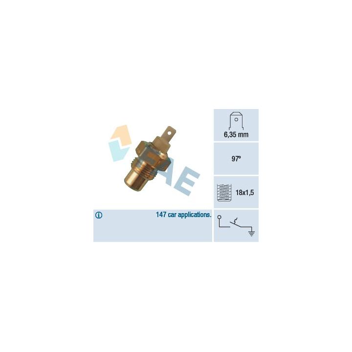 Temperatūros jungiklis, aušinimo skysčio įspėjimo lemputė FAE 35210