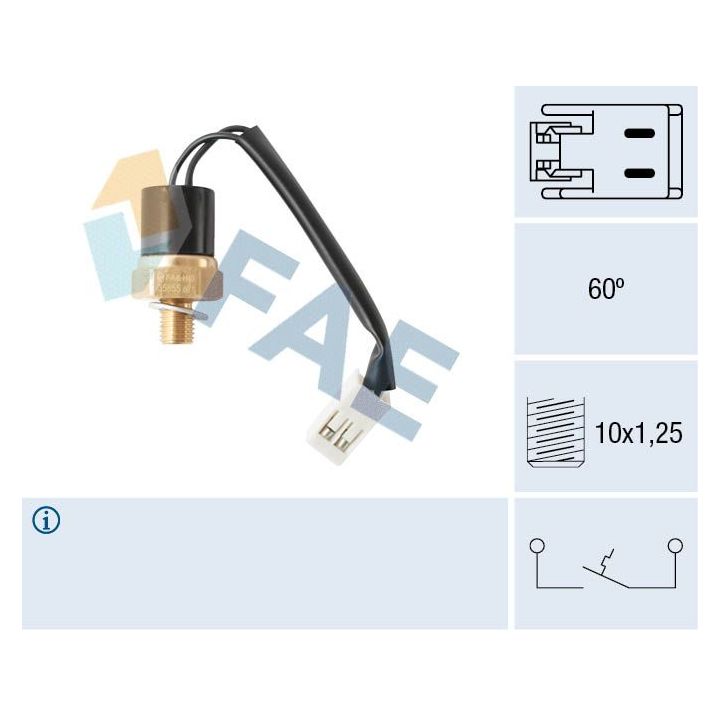 Temperatūros jungiklis, aušinimo skysčio įspėjimo lemputė FAE 35855