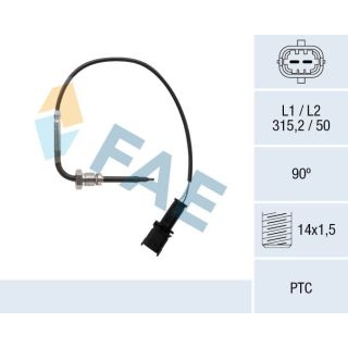Jutiklis, išmetamųjų dujų temperatūra FAE 68081