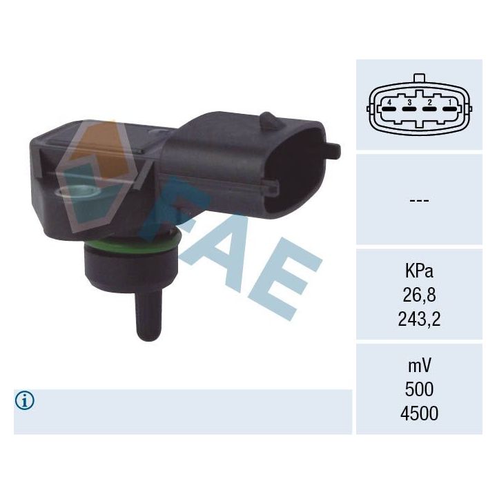 Jutiklis, įsiurbimo kolektoriaus slėgis FAE 15124