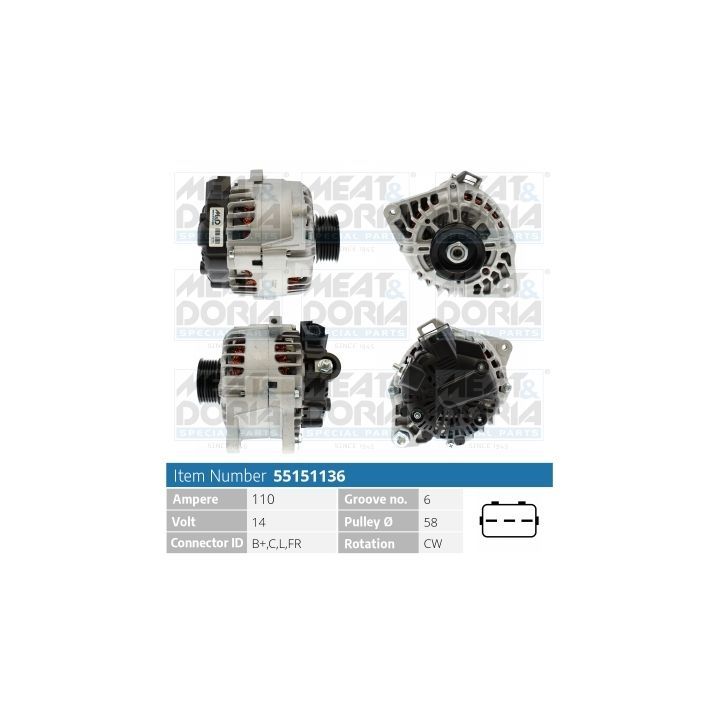 Kintamosios srovės generatorius MEAT & DORIA 55151136