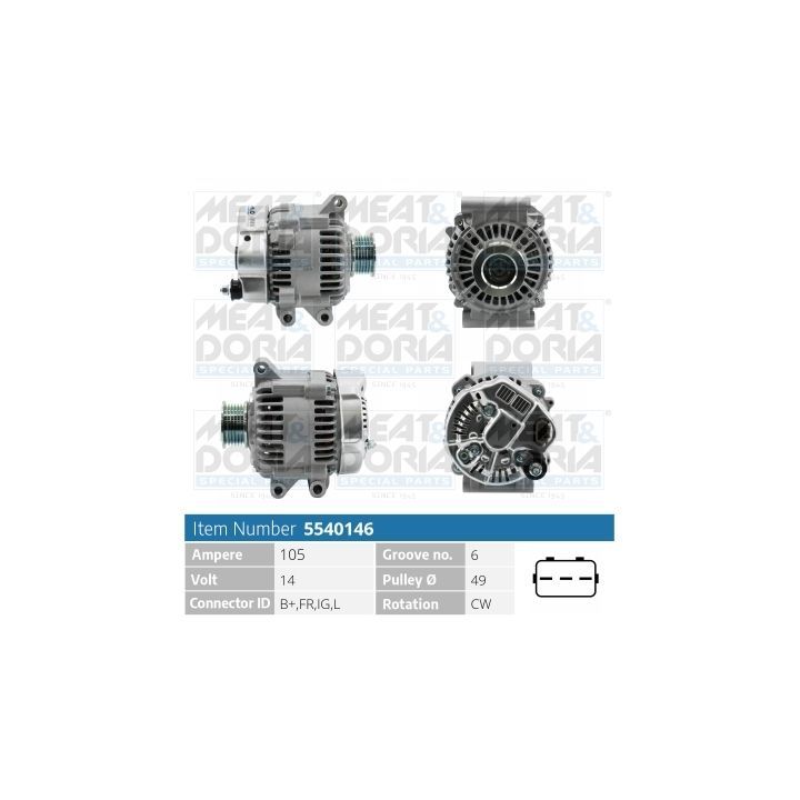 Kintamosios srovės generatorius MEAT & DORIA 5540146