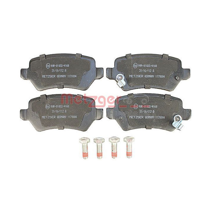 Stabdžių trinkelių rinkinys, diskinis stabdys METZGER 1170004