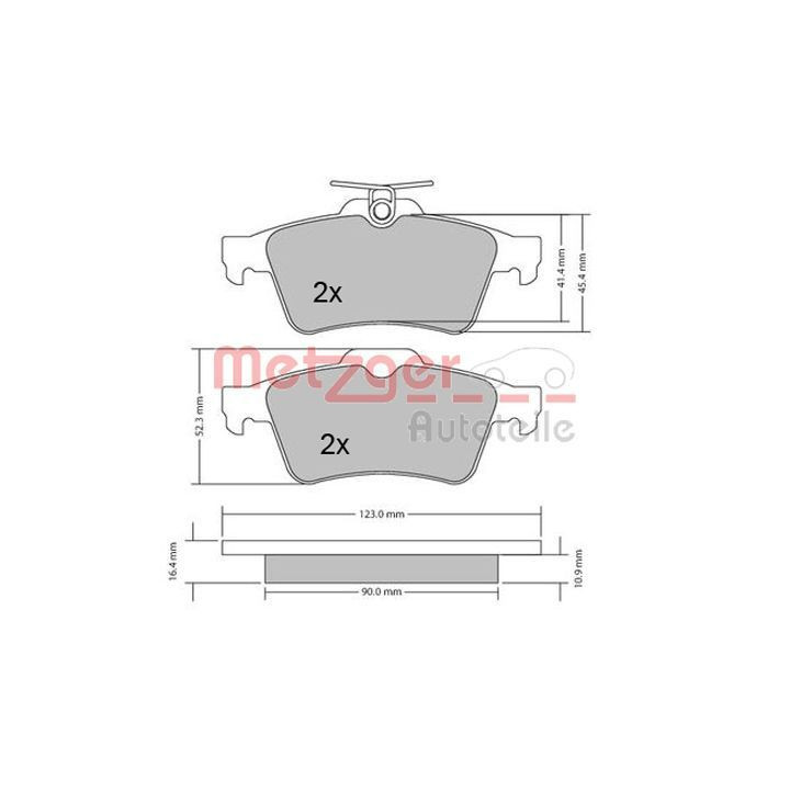 Stabdžių trinkelių rinkinys, diskinis stabdys METZGER 1170006