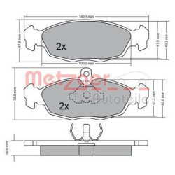 Stabdžių trinkelių rinkinys, diskinis stabdys METZGER 1170015