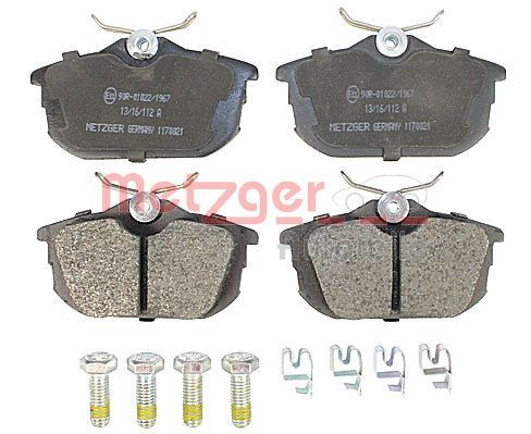 Stabdžių trinkelių rinkinys, diskinis stabdys METZGER 1170021