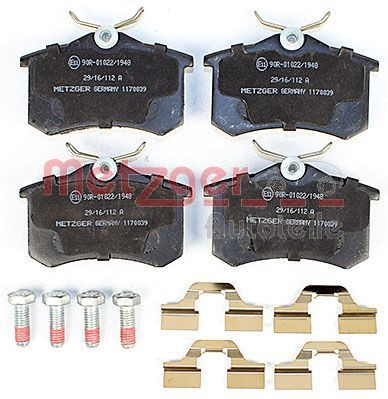 Stabdžių trinkelių rinkinys, diskinis stabdys METZGER 1170039