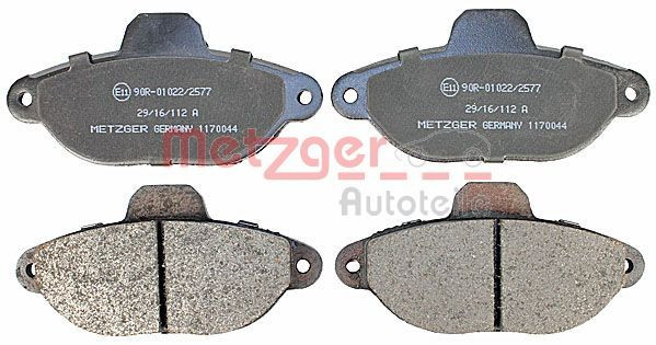 Stabdžių trinkelių rinkinys, diskinis stabdys METZGER 1170044