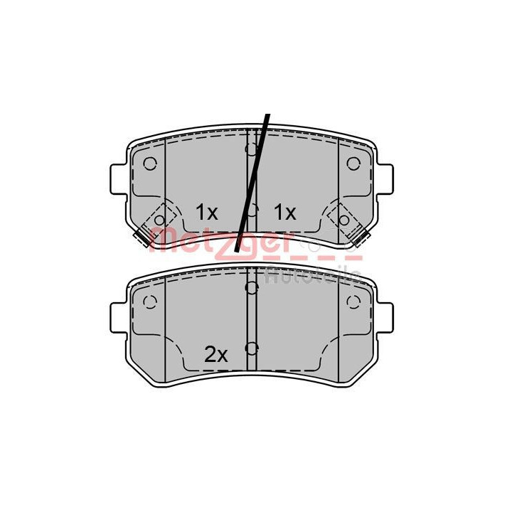 Stabdžių trinkelių rinkinys, diskinis stabdys METZGER 1170070