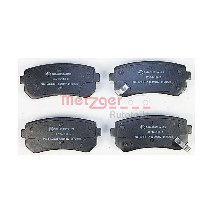 Stabdžių trinkelių rinkinys, diskinis stabdys METZGER 1170070