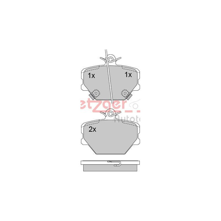 Stabdžių trinkelių rinkinys, diskinis stabdys METZGER 1170077