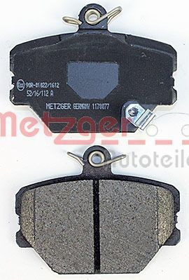 Stabdžių trinkelių rinkinys, diskinis stabdys METZGER 1170077