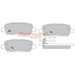 Stabdžių trinkelių rinkinys, diskinis stabdys METZGER 1170079