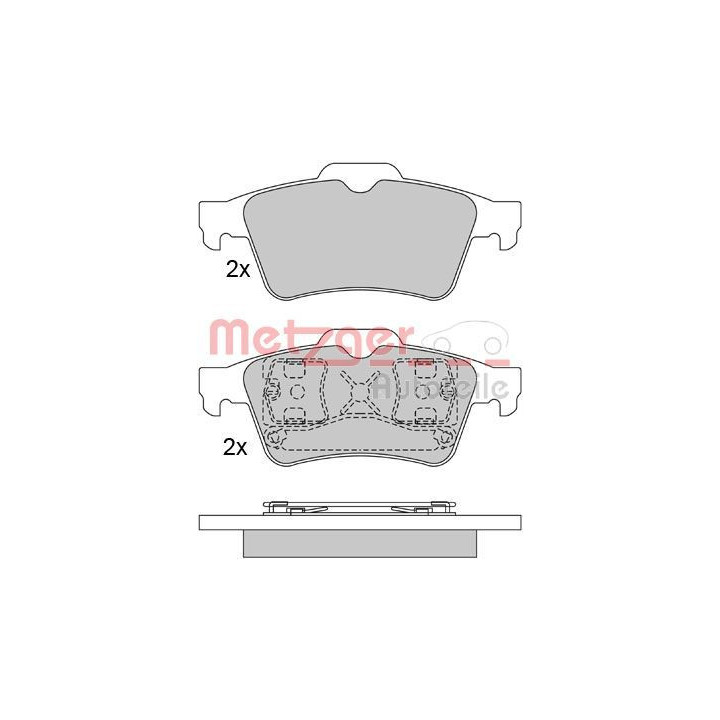 Stabdžių trinkelių rinkinys, diskinis stabdys METZGER 1170080