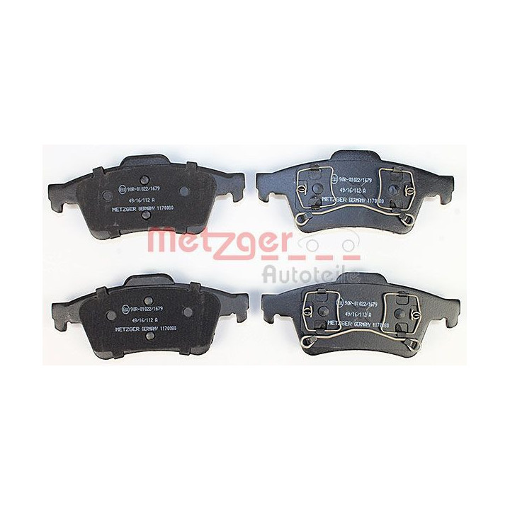 Stabdžių trinkelių rinkinys, diskinis stabdys METZGER 1170080