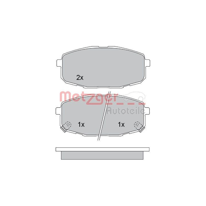 Stabdžių trinkelių rinkinys, diskinis stabdys METZGER 1170097