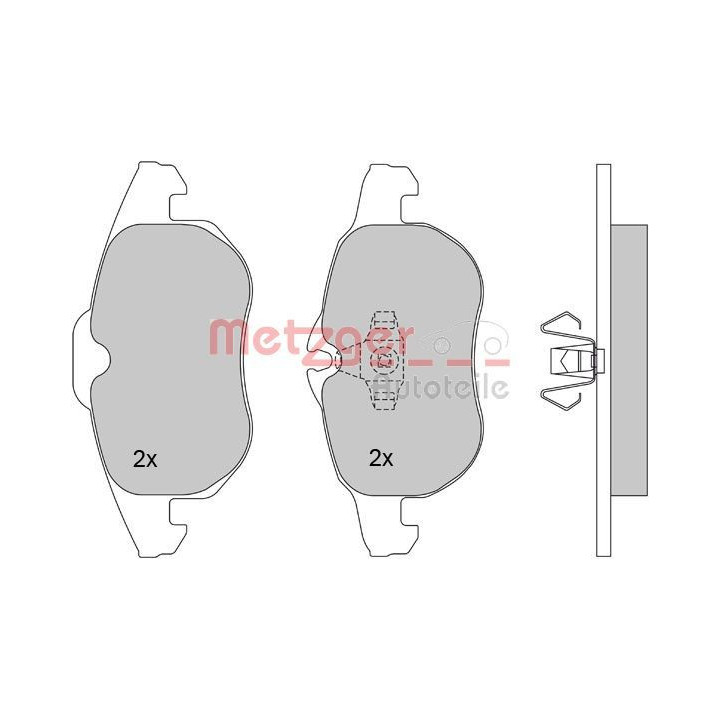Stabdžių trinkelių rinkinys, diskinis stabdys METZGER 1170100