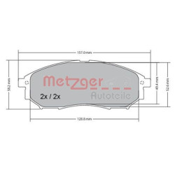 Stabdžių trinkelių rinkinys, diskinis stabdys METZGER 1170101