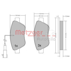 Stabdžių trinkelių rinkinys, diskinis stabdys METZGER 1170102