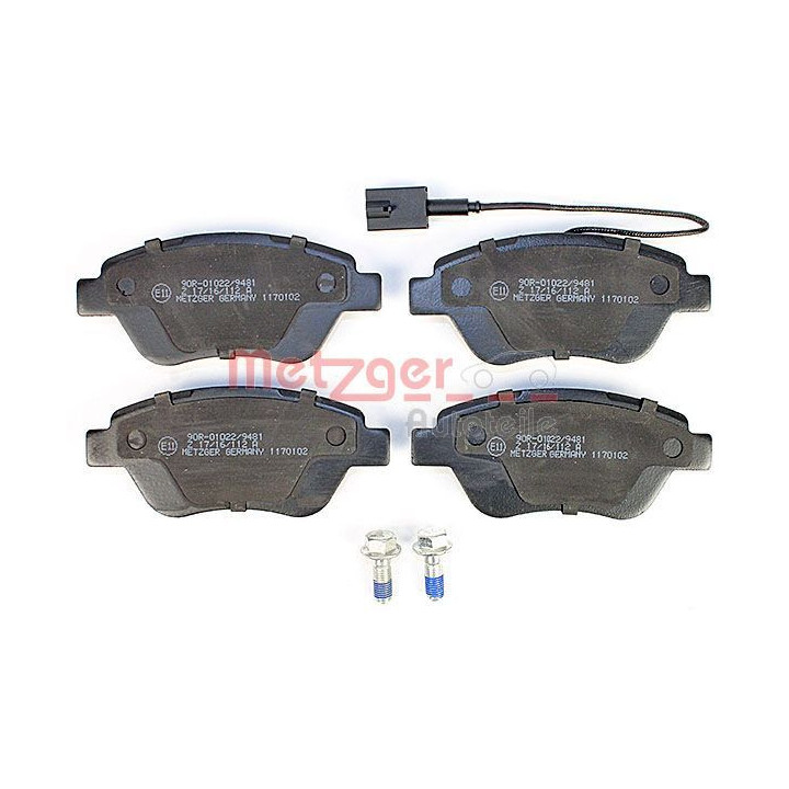 Stabdžių trinkelių rinkinys, diskinis stabdys METZGER 1170102