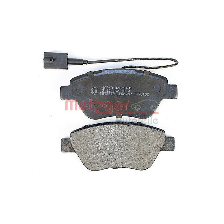 Stabdžių trinkelių rinkinys, diskinis stabdys METZGER 1170102