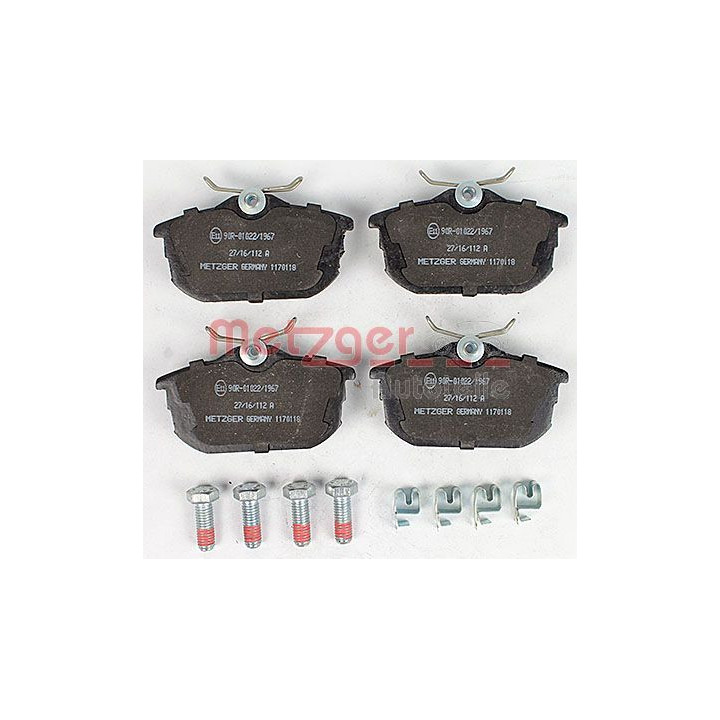Stabdžių trinkelių rinkinys, diskinis stabdys METZGER 1170118
