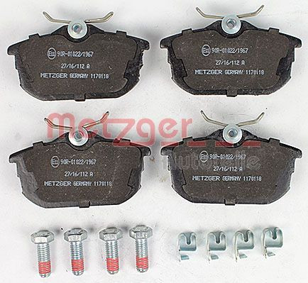 Stabdžių trinkelių rinkinys, diskinis stabdys METZGER 1170118