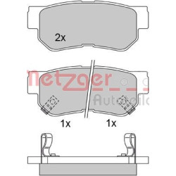 Stabdžių trinkelių rinkinys, diskinis stabdys METZGER 1170119
