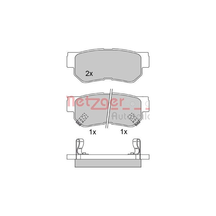 Stabdžių trinkelių rinkinys, diskinis stabdys METZGER 1170119