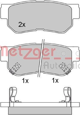 Stabdžių trinkelių rinkinys, diskinis stabdys METZGER 1170119