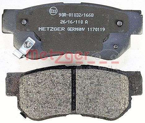 Stabdžių trinkelių rinkinys, diskinis stabdys METZGER 1170119