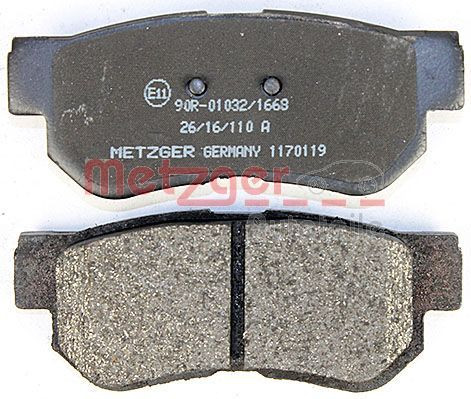 Stabdžių trinkelių rinkinys, diskinis stabdys METZGER 1170119