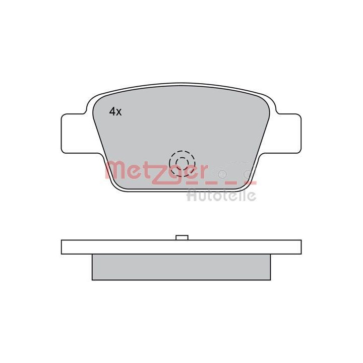 Stabdžių trinkelių rinkinys, diskinis stabdys METZGER 1170131