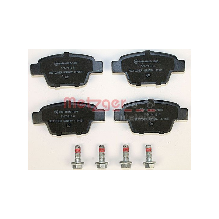 Stabdžių trinkelių rinkinys, diskinis stabdys METZGER 1170131