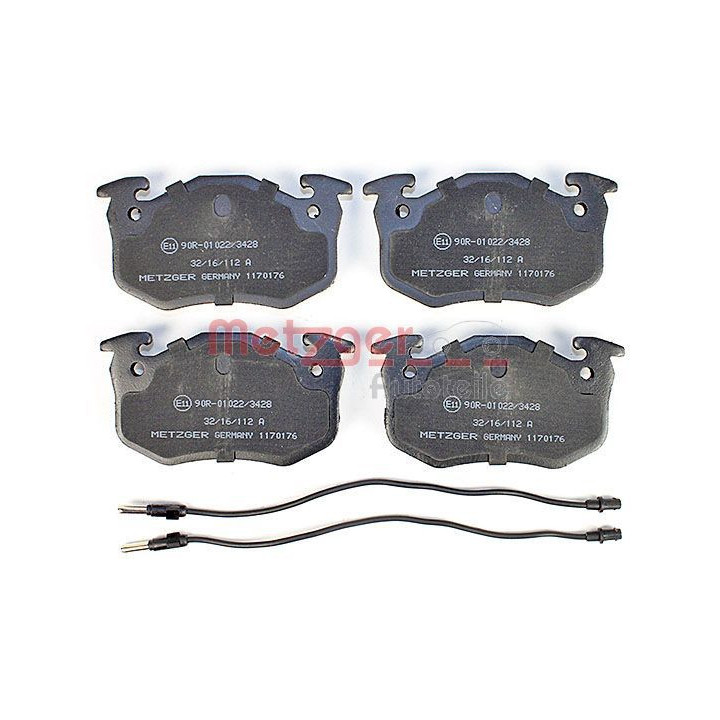 Stabdžių trinkelių rinkinys, diskinis stabdys METZGER 1170176