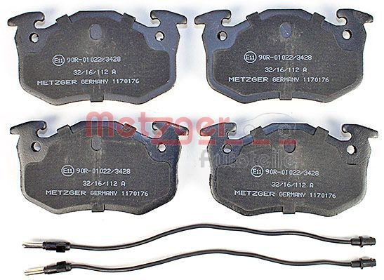 Stabdžių trinkelių rinkinys, diskinis stabdys METZGER 1170176