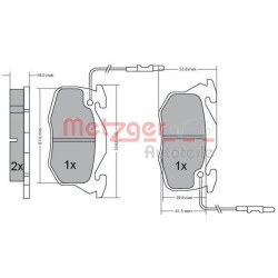 Stabdžių trinkelių rinkinys, diskinis stabdys METZGER 1170195