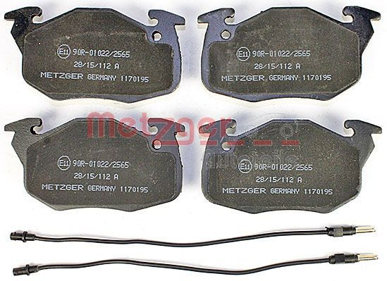 Stabdžių trinkelių rinkinys, diskinis stabdys METZGER 1170195