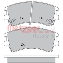 Stabdžių trinkelių rinkinys, diskinis stabdys METZGER 1170200