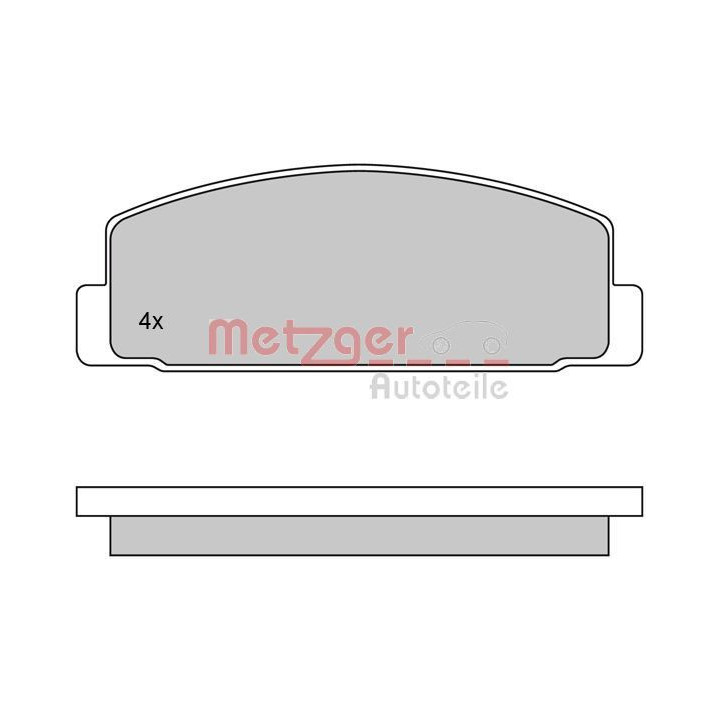 Stabdžių trinkelių rinkinys, diskinis stabdys METZGER 1170206