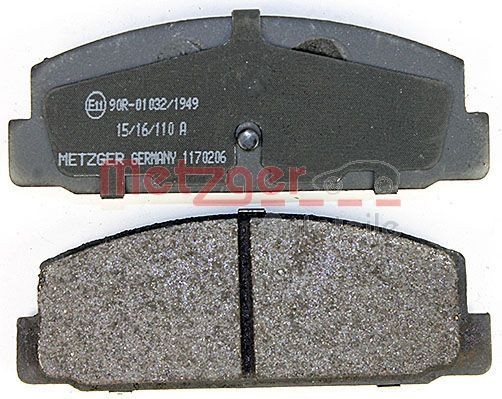 Stabdžių trinkelių rinkinys, diskinis stabdys METZGER 1170206