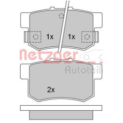 Stabdžių trinkelių rinkinys, diskinis stabdys METZGER 1170213