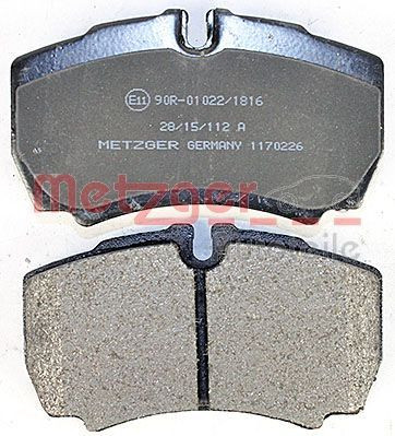 Stabdžių trinkelių rinkinys, diskinis stabdys METZGER 1170226