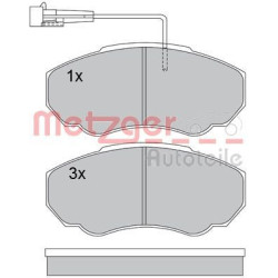 Stabdžių trinkelių rinkinys, diskinis stabdys METZGER 1170227