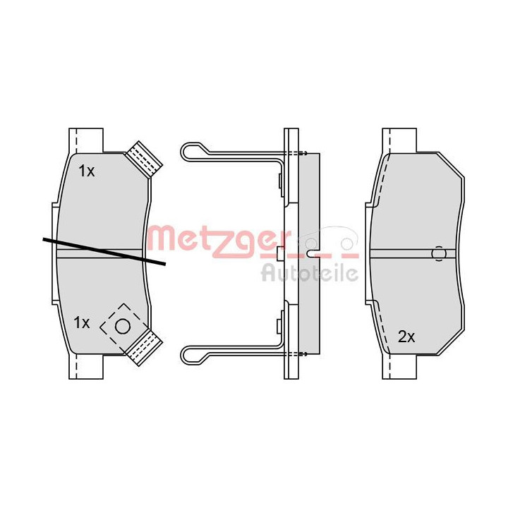 Stabdžių trinkelių rinkinys, diskinis stabdys METZGER 1170251