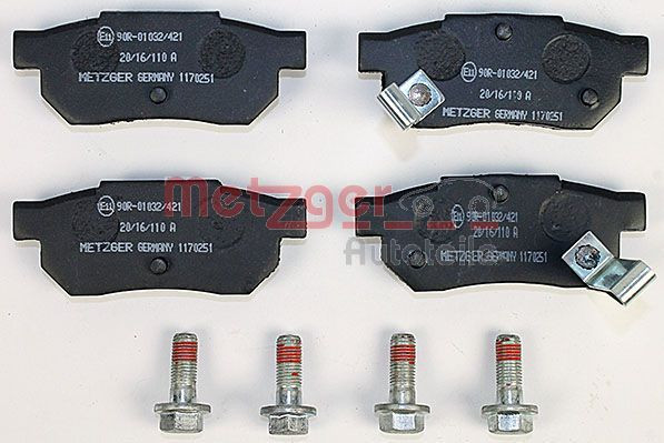 Stabdžių trinkelių rinkinys, diskinis stabdys METZGER 1170251