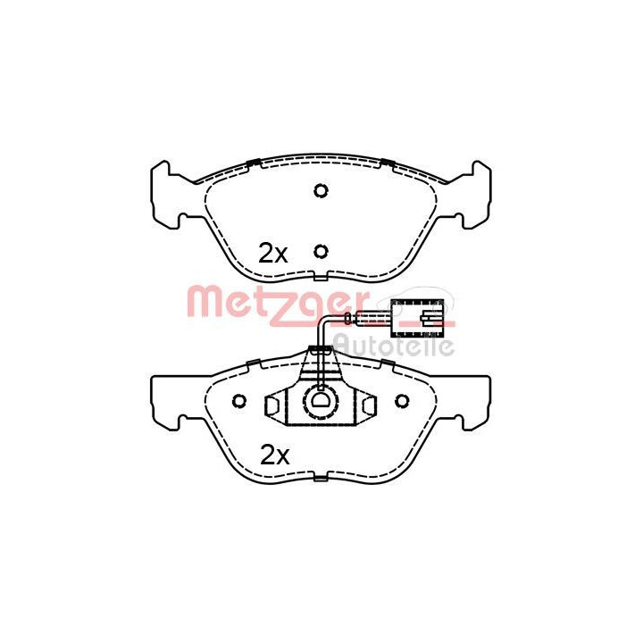 Stabdžių trinkelių rinkinys, diskinis stabdys METZGER 1170285