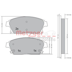 Stabdžių trinkelių rinkinys, diskinis stabdys METZGER 1170292